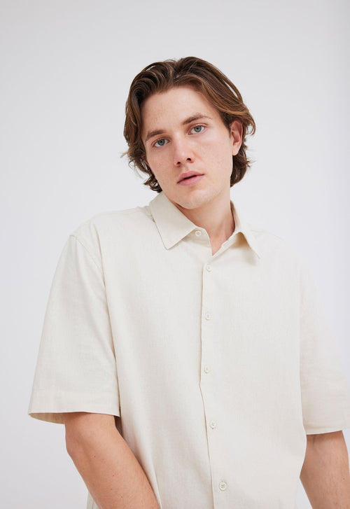 Jac+Jack Christopher Cotton Linen Shirt - Cloth Cream